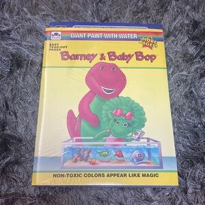 Vintage Barney & Baby Bop Paint with Water book by Golden Books from 1994
